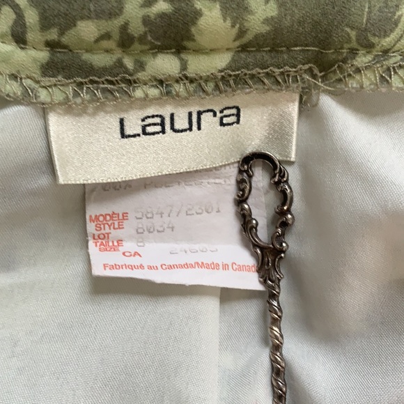 Vintage Laura Green Floral Maxi Long Lined Skirt - Size 8 - Picture 11 of 13